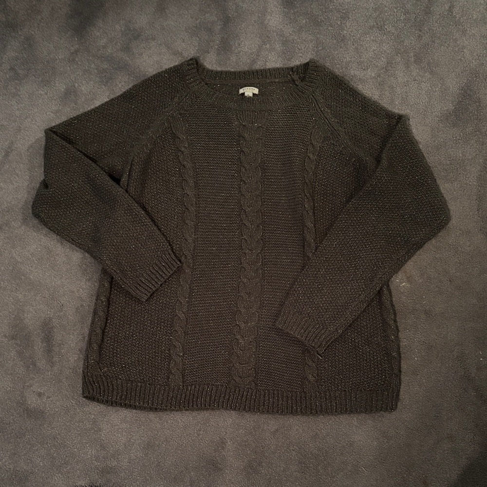 Sonoma Women's Dark Gray Cable Knit Sweater